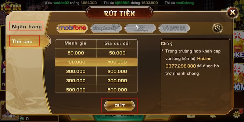 Điều kiện để thực hiện rút tiền iwin thành công